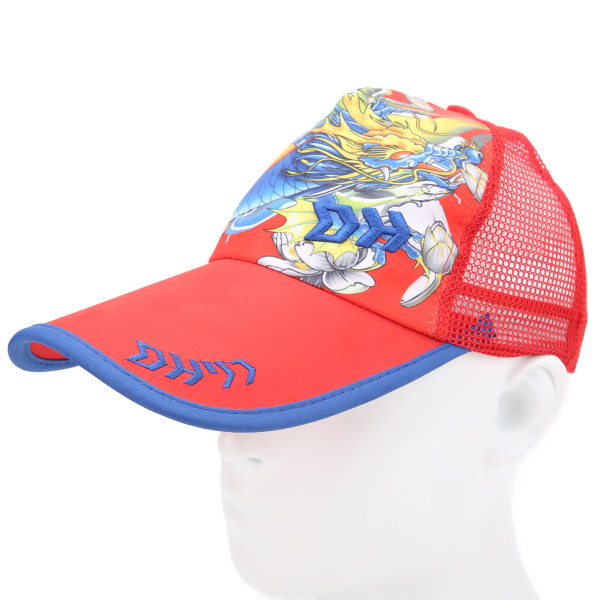 Fishing Hat Polyester Nylon One Size Adjustable Breathable Sweat Proof Cap for Outdoor SportsRed