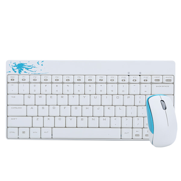 Trådlöst tangentbord och musset, Protable Combo Mini Ultra Thin Silent 2.4Ghz för Laptop PC X210Vit