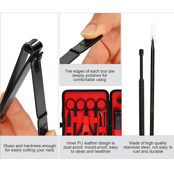 Profesjonell neglklipper i rustfritt stål Tånegl Pedikyr Corrector Tool Clippers Kit