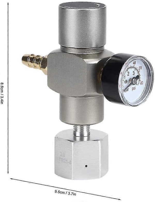 Kompatibel med Sodastreams 2-i-1 Mini CO2-regulator med TR21.4-adapter og 8 mm modhageforbindelse[LD]