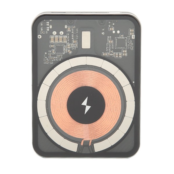 Mini Magnetic Wireless Power Bank Bärbar Laddare Inbyggd NTC Temperatursensor Transparent skal för mobiltelefon E44A 5000mAh