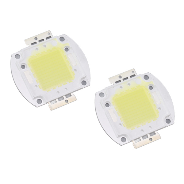 2 stk Runde LED-chips 100W Højtydende LED-chip Hvidt lys 9600LM 6000K LED-perler til Hjemmestudiet Udstilling Madlys Spotlight