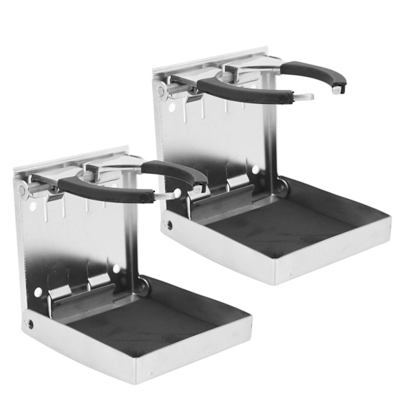 2 stk. Foldbar Kopholder Justerbar Arm Anti-Slip Støjreduktion til Marine Caravan Bil