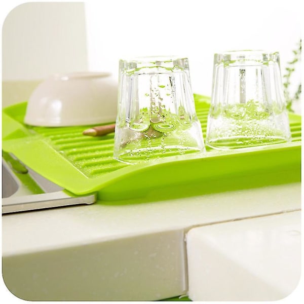 Nye tallerkener Vask Avløp Plast Filterplate Oppbevaringsstativ Hyllestativ Avløpsbrett Kjøkkenverktøy Green