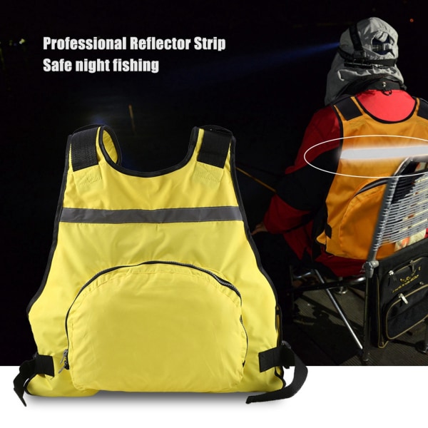 Voksen Redningsvest Flydevest Svømning Fiske Drivjakke (Gul)
