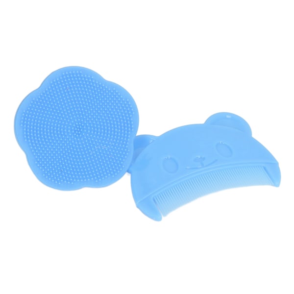 2st Baby Scalp Brush Set Mjuk sensorisk silikonbadborste Bekväm hårbottenbadverktyg för nyfödda