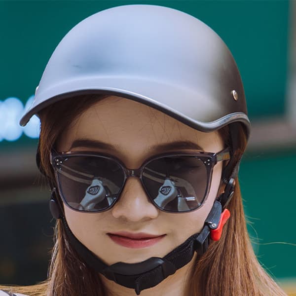 Motorcycle Baseball Style Helmet Breathable Adjustable Lightweight ABS Plastic Black