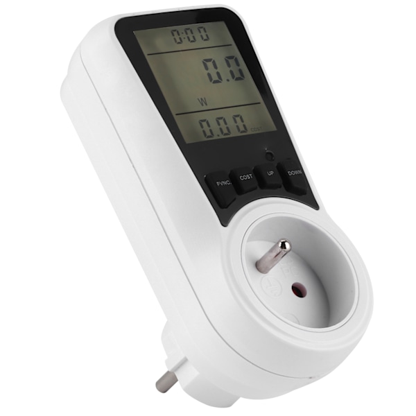 LCD Ström Spänning Strömmätare Plugg Elanvändning Monitor AC 180-250V EU FR