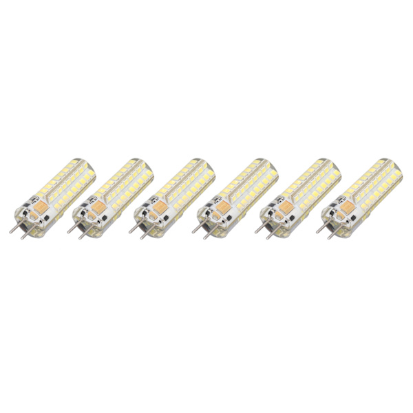 6st GY6.35 LED-lampa 7W AC DC12V 700lm 72 LED-lampor 360 graders LED majslampa för hängande lampor Taklampor Vitt ljus(6000K-6500K)