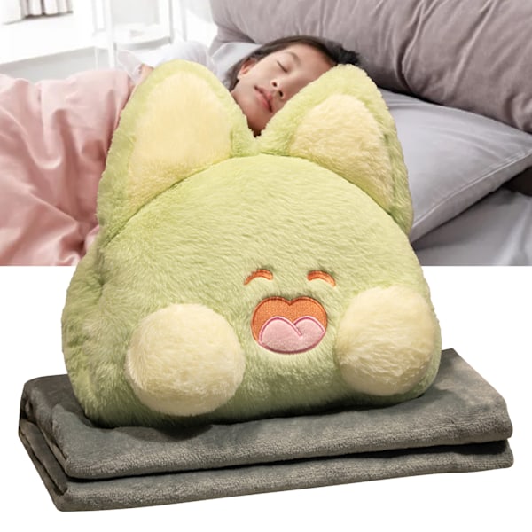 Kosebamse Reiseteppe Kuddsett Myk plysj Klemmekudde Søt plysj leketøy med håndvarmer design for reiser Hjemmekontor Kitty