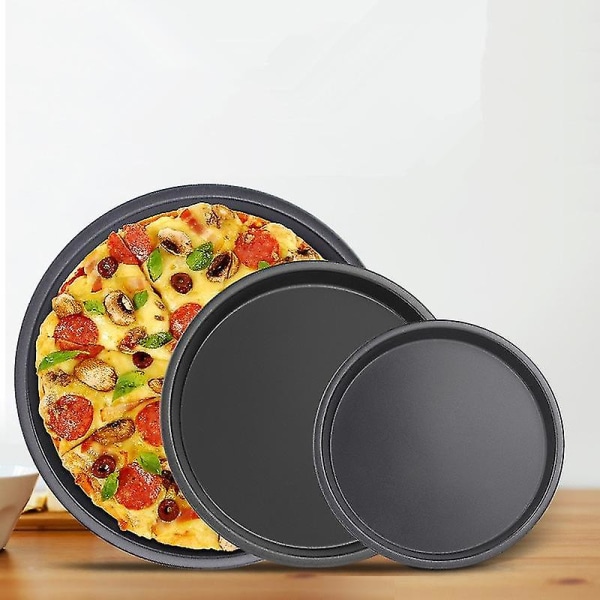 6 7 8 tommer pizzaplade rund dyb tallerken Pizzapandebakke Kulstofstål Non-stick Pizza Stenform Bageværktøj Bageform til pizza 7 inch