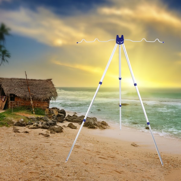 Justerbart Teleskopiskt Fiske Spöställ Aluminiumlegering Tripod Hållare Stöd 5 Stång 1.2m
