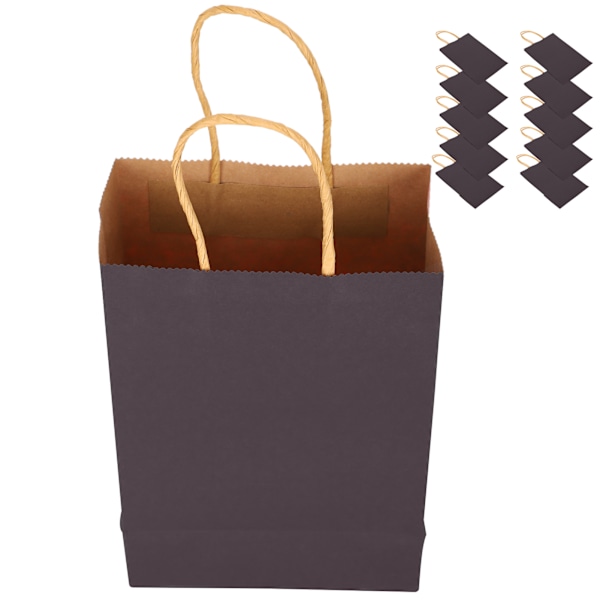 10 stk Bærbare Party Kraftpapirposer Enkle Handleposer Gavepose med Håndtak 15 x 8 x 21cm Blå