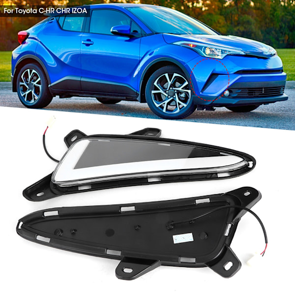 DC12V 6000-6700K LED-päiväajovalot DRL sopivat Toyota C HR CHR IZOA:lle