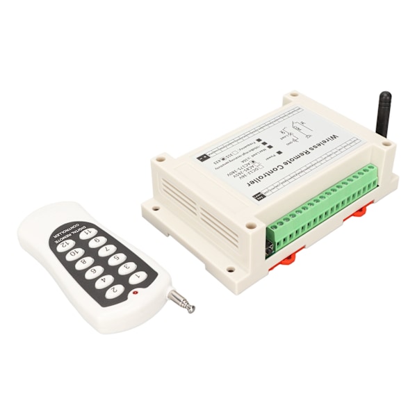 Reläfjärrkontrollströmbrytare AC175‑380V 12-kanals 12-knappar RF trådlös fjärrkontrollbrytare för belysningsarmaturer