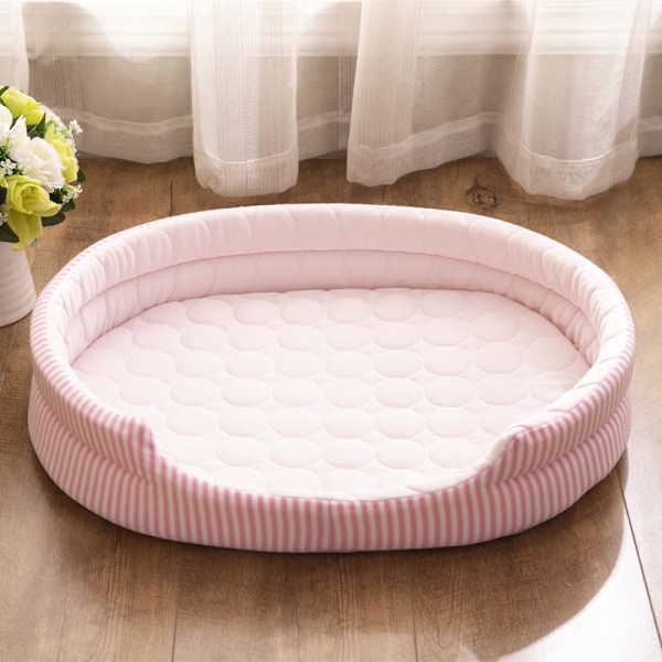 Kylsäng Pet Nest Four Seasons Universal Summer Sova Cool Ice Sidensäng för inomhus kattunge och valp Rosa