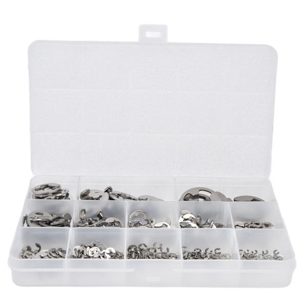 400 Styck E Clip Circlip Retaining Ring 604 Rostfritt stål Sortiment Set Kit för lager