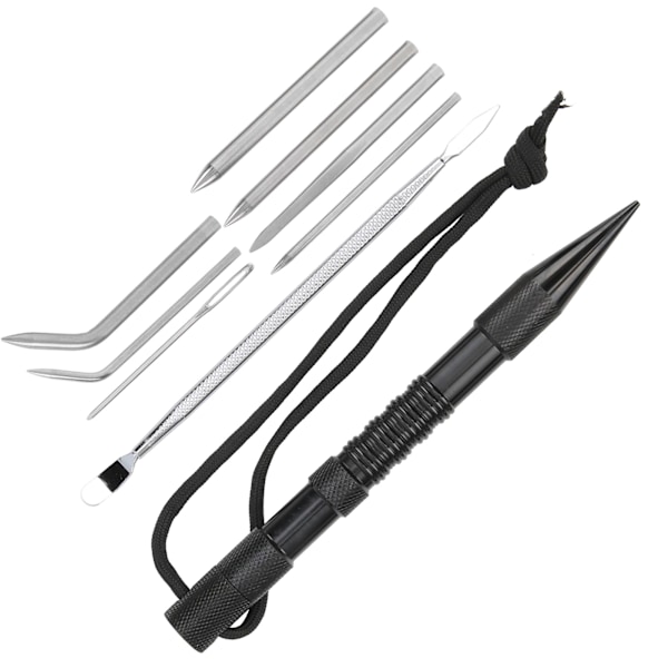9 st rostfritt stål paraplyrep Nålar Set DIY-armband stickstickningsstickor