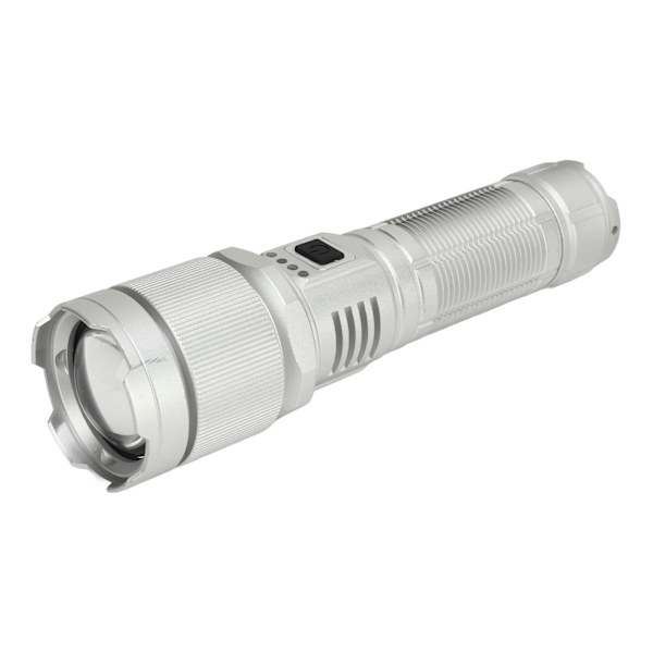 Uppladdningsbar LED-ficklampa Högt ljusflöde 8000LM Teleskopisk zoom Handhållen Kraftfull USB Super Bright blixtljus för nödcamping utomhus