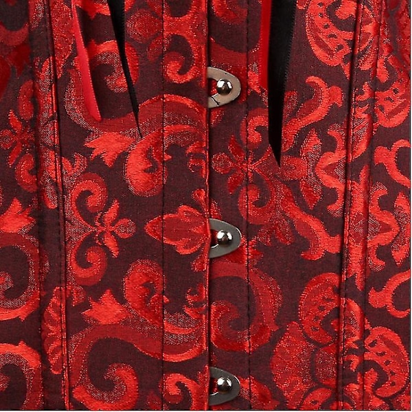 Goottilainen Jacquard-putkihuivi Korsetti Liivi - Musta & Punainen