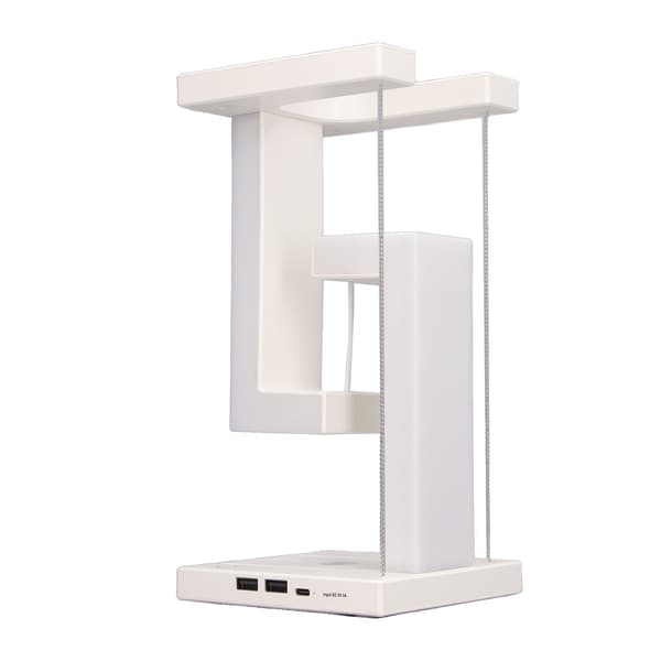 Magnetic Levitation Night Light 3 Gears Touching Switch LED Table Lamp with Phone Wireless Charging White