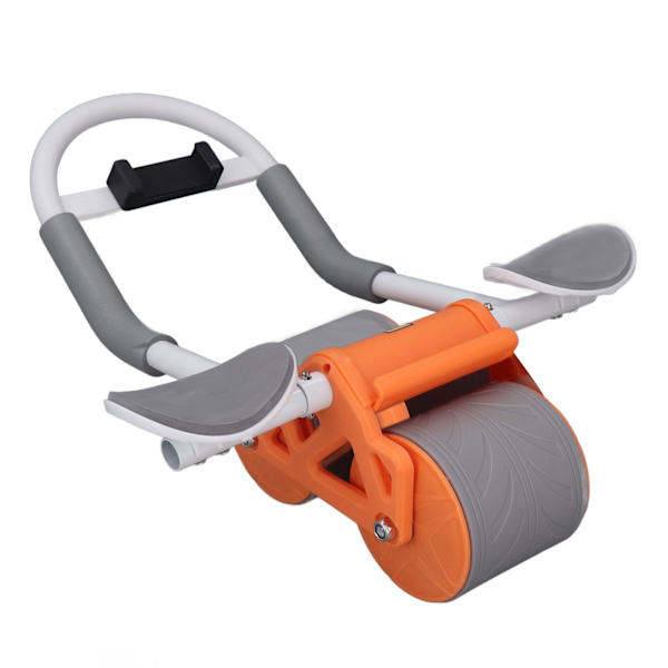 Abdomen Roller Träningshjul Automatisk Rebound Abdomen Roller med telefonfäste för gravid kvinna Orange