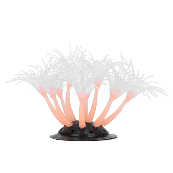 Kunstig Solsikke Korall Silikon Simulering Vandplante Akvarium Akvarie Dekoration Orange