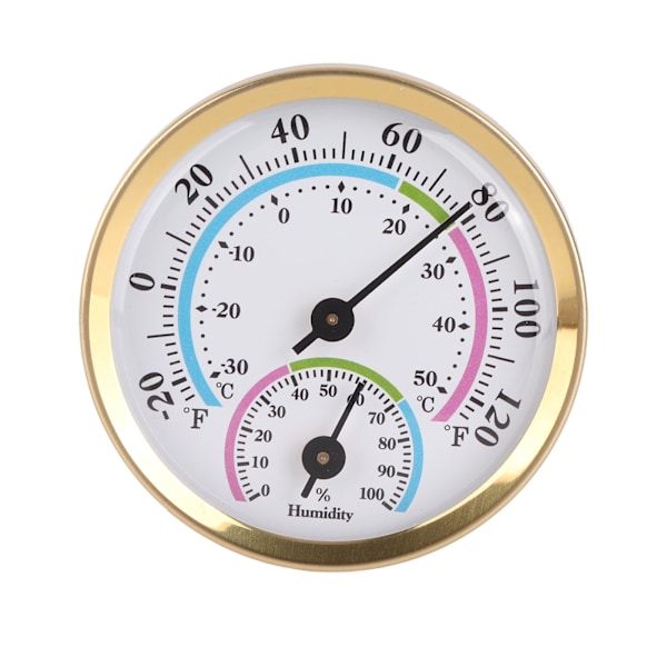 Minipekare Typ Termometer Hygrometer Inomhustemperatur Luftfuktighetsmätare Monitormätare TH103C Guld Skal Färg Framsida