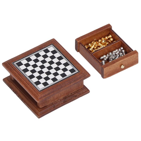 Miniatyrschackset 1:12 Dockhus Utsökt minischackset Heminredningspresent