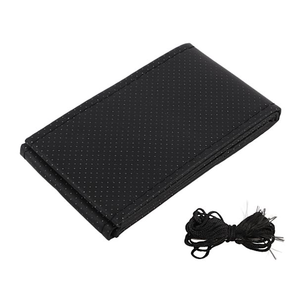 Styrningshjulssömnad Wrap med nål tråd svart DIY handsydd cover för bil lastbil