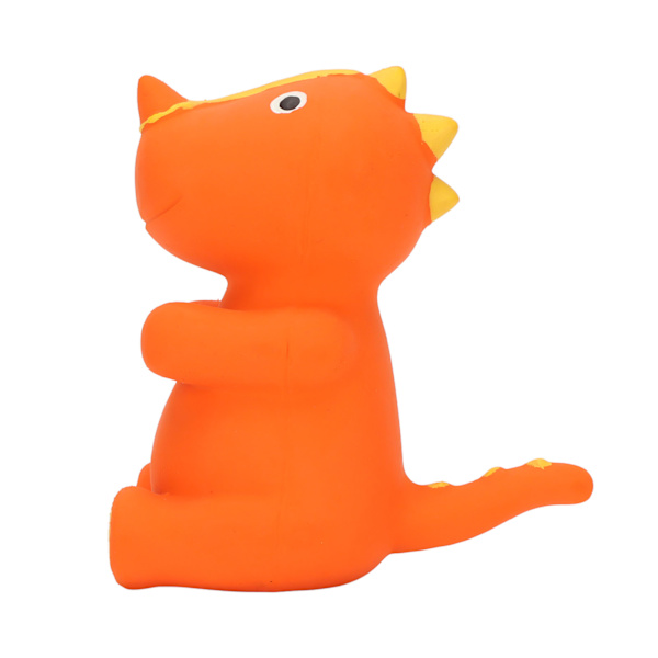 Latex Pipande Dinosaurie Hundleksak Söt tecknad Smaklig Bettålig Lindra ångest Interaktiv Piperande Djur Hundleksak Orange Ceratopsian