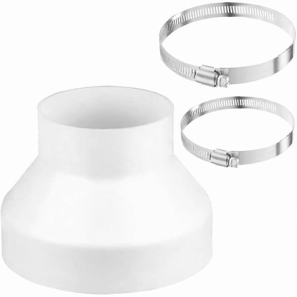 150 mm til 100 mm AC-ventilationsslangereduktionsadapter med 2 klemmer i rustfrit stål