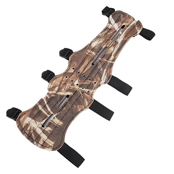 4 Hulls PU Læder Recurve Bue Bueskydning Arm Beskyttelse Camouflage Justerbar Bælte Pil Arm Beskyttelse