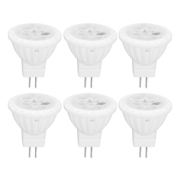6 stk Lysstyrke-dæmpbare LED Spot Pærer 360LM MR11 LED Landskabssporlys med Keramisk GU4 Sockel 110V 4W Hvidt Lys 6000K