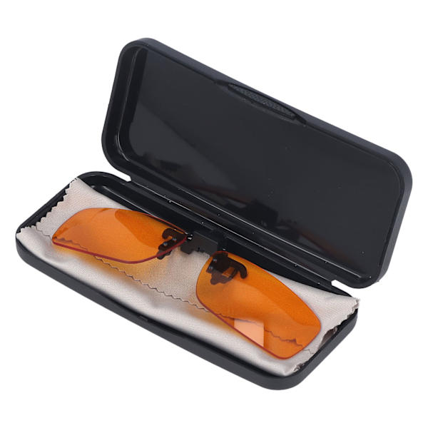 Clip On Glasögon Effektivt blått ljus blockerar 180 grader vertikalt Flip Portable Orange Glasögon Cliplins för dator fyrkantig