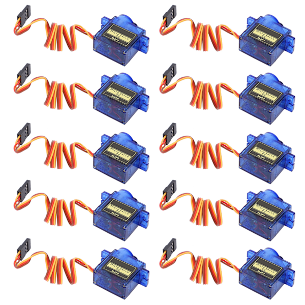 10 stk servomotor med fast vinge Flyvemodel Fjernbetjening DIY Server Driver Modul SG90