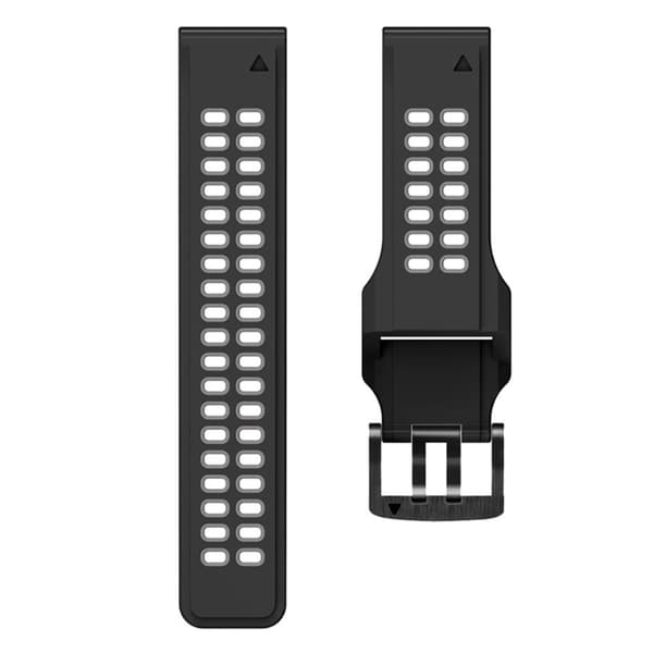 Garmin Fenix 7X / 6X / 5X silikoninen ranneke - musta / harmaa Silvergrå silver
