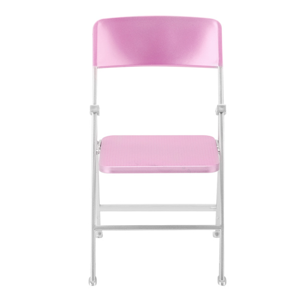 1/6 Skala Dollhouse Miniatyr Möbel Fällstol för dockor Action Figur Rosa