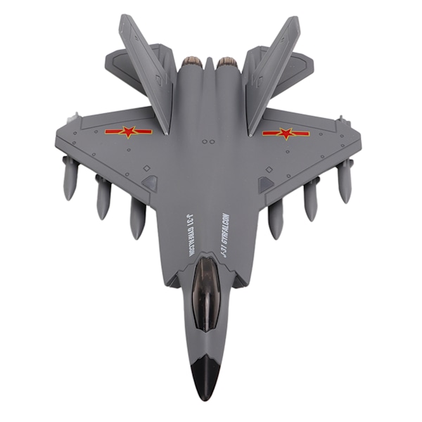 J 31 kinesisk fighter modell hög simulering Pull Back funktion fighter modell leksaker med lätt musik för barn presenter leksaker grå