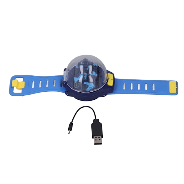 2,4 GHz Mini Klok RC Bil Tank Leke Alloy USB Lading Klok RC Bil Leke for Barn Over 3 År Gammel Blå