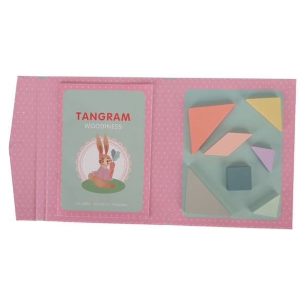 Magnetisk Tangram Portabel Häftesmodell Pedagogisk Ljusstarka Färger Pussel Tangram Leksak för Barn Över 36 Månader