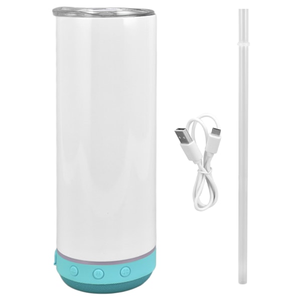 Bluetooth Speaker Cup 20oz Bärbar Avtagbar Rostfritt Stål Sublimation Musik Isolerad Flaska Blå Botten