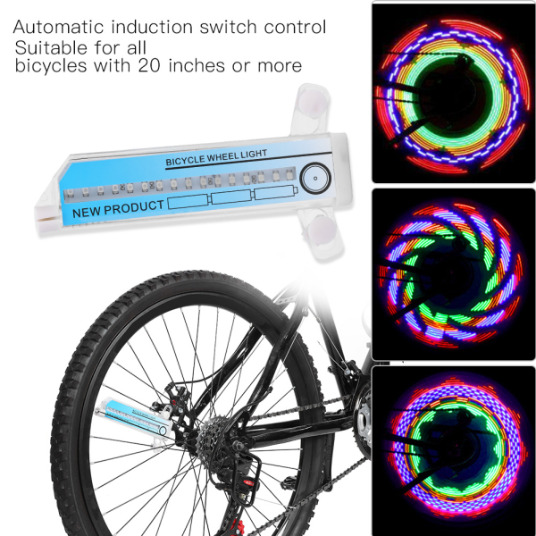 Cykel Däck Hjullampor 16 LED-blixt ekerlampa för utomhuscykling