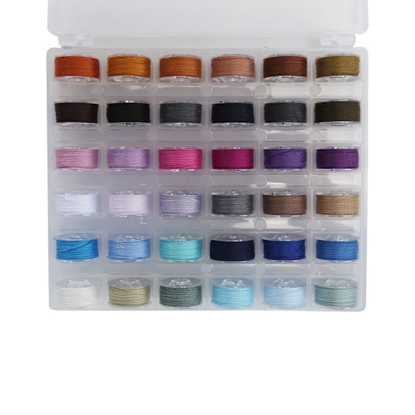 36-värinen ompelulankasetti polyesteriä läpinäkyvällä puolakotelolla kotitalouksien DIY-käyttöön, Cool Colors 1616