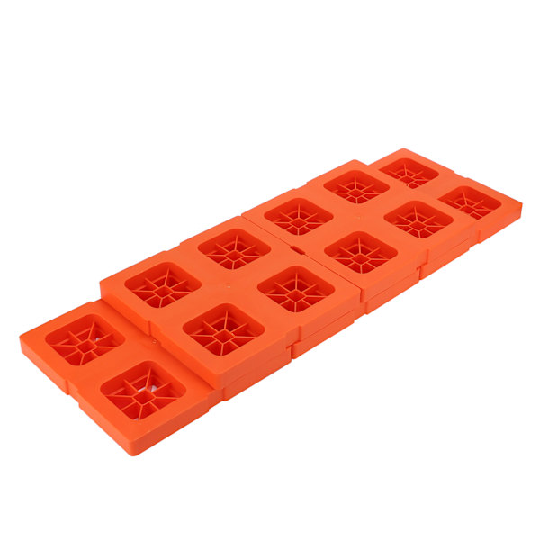 5 stk utjevningsblokker Kit Interlocking Lift AntiSlip-puter med stropp for RV Campers Trailer