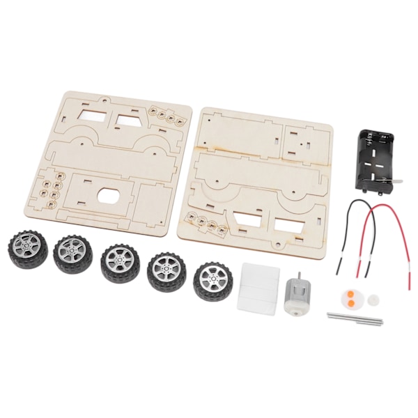 Elektrisk modelbygning biler DIY-konstruktionsbiler Legetøj Træ Mekaniske modelbiler Kit DIY STEM-legetøj