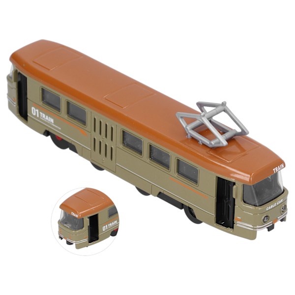 Børne Legering Trolley Bus Legetøj Kid Simulering Træk Tilbage Bus Model Dekoration Fødselsdagspresente Grøn
