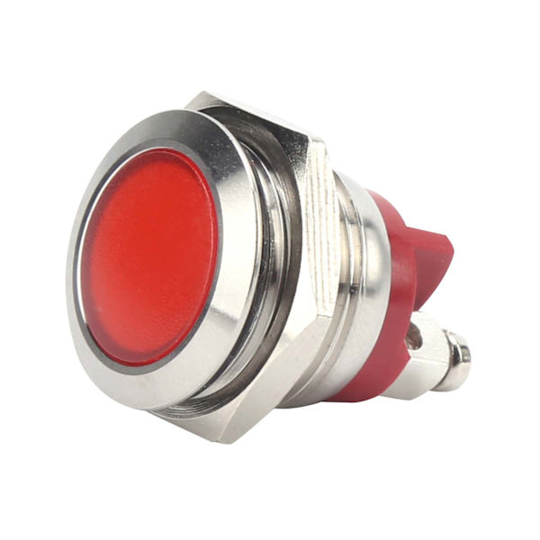 0,6 tommer LED-indikator Lyssignal Lys Flamskyttet base IP66 Vandafvisende Universal (rød)