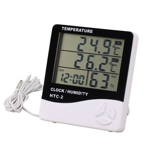 Indendørs Udendørs Termometer Høj Præcision Digital Hygrometer Stor Skærm Display Temperatur Luftfugtighedsmåler