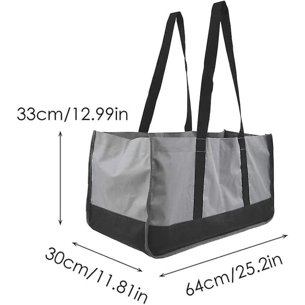 Opbevaringspose til opbevaringspose til brænde i lærred Vandtæt kraftig mulepose (grå, sort) grey